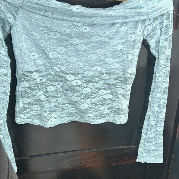 Edikted Lace Off-Shoulder Blouse - Baby blue - Picture 2 of 3